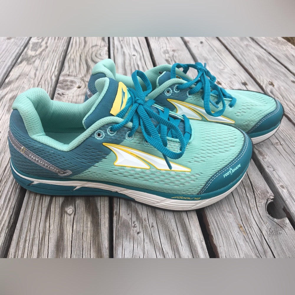 Altra Intuition 4 Zero Drop Teal Mint Green Running Shoes Size 7.5 AFW1735F-4 W